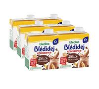 Blédina Blédidej - Céréales bébé Lactées Délice Chocolaté - Dès 12 Mois - 6 briques de 500mL