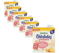 Blédina Blédidej - Céréales bébé Lactées Madeleine Citronné - Dès 12 Mois - 6 briques de 500mL