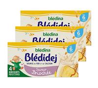Blédina Blédidej - Céréales bébé Lactées Saveur Briochée - Dès 6 Mois - 12 briques de 250mL