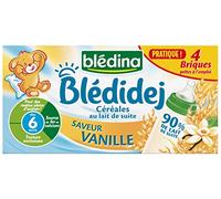 Blédina Bledidej Céréales lactées Saveur Vanille dès 6 mois 4 briques de 25 cl