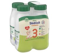 Blédina - Blédilait - Lait Croissance 3ème âge - Lait Liquide pour bébé - De 1 à 3 ans - 4x500mL