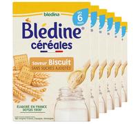 Blédina Blédine - Céréales Bébé Petit-Déjeuner - Saveur Biscuit - Dès 6 Mois (Pack de 6x400g)