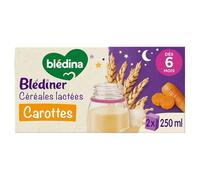 BLEDINA Blédiner Céréales lactées aux carottes dès 6 mois 2 x 250 g