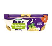 Bledina Blédiner Fondue de Poireaux et Boulghour Dès 8 Mois, Les 2 Pots de 200g