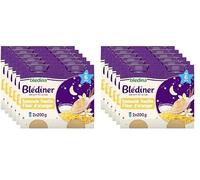 Blédina - Blédîner - Plat du soir bébé inspiré du fait maison - Semoule vanille fleur d'oranger - Dès 6 mois - 12 pots de 200g (Lot de 2)