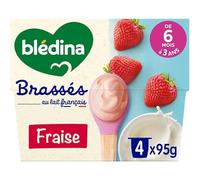 Blédina - Brassés, Fraise, Dès 6 mois, 4x95g