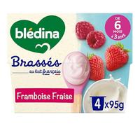 Blédina - Brassés, Framboise Fraise, Dès 6 mois, 4x95g