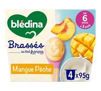 Blédina - Brassés, Mangue Pêche, Dès 6 mois, 4x95g
