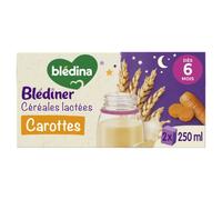 BLEDINA Blédiner Céréales lactées aux carottes dès 6 mois 2 x 250 g