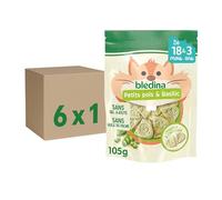 Blédina Crousti À Dévorer, Dès 18 Mois, Biscuit Bébé Texture Cracker Croquante et Forme Puzzle Ludique, Recette Céréales Sans Sel Ajouté pour Repas Bébé, Petits Pois et Basilic, Lot de 6x105g