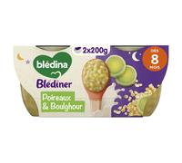 Blédina Blédiner Fondue de poireaux et boulghour – Dès 8 mois – 2 pots de 200 g