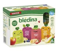 BLÉDINA - Gourdes de Purées de Fruits Bébé - Pomme, Poire, Banane, Abricot, Fraise, Cassis, Myrtille - dès 6 Mois