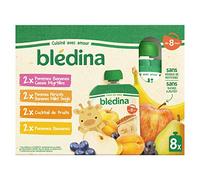 Blédina Gourdes Fruits Pommes Bananes Cassis Myrtilles/Abricots Millet Seigle/Cocktail Dès 8 Mois 720 g