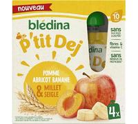 Blédina Gourdes pomme abricot banane millet & seigle 4x85g