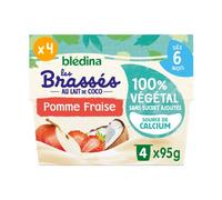 Bledina Les Brasses au Lait Coco 100 Vegetal Pomme Fraise 4x95 g