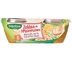 Blédina Les Idées de Maman Bol Haricots Verts Carottes Veau dès 8 mois 2x200g