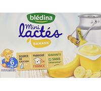 Blédina Les Mini Lactés Banane de 6 à 36 mois, 6 x 55g