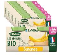 Blédina - Les Récoltes Bio, Bananes, Dès 4/6 mois, 24x100g
