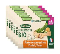 Blédina, Les Récoltes Bio, Courgettes, poulet fermier et thym dès 6 mois bio,2 x 200 g