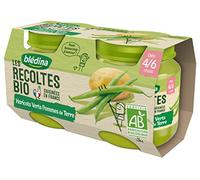 Blédina Les Récoltes Bio Haricots Verts Pommes de Terre dès 4/6 mois 2 x 130 g