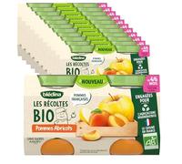 Blédina - Les Récoltes Bio, Pommes Abricots, Dès 4/6 mois, 24x130g
