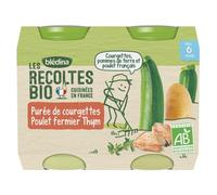 Purée de courgettes, poulet fermier, thym, dès 6 mois, bio