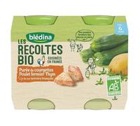 Blédina Les Récoltes Bio Pot Purée De Courgettes Poulet Fermier Thym +6m 2 X 200g Multicolore
