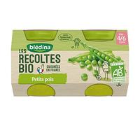 Blédina les récoltes bio pots petits pois 2x130g