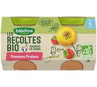 Blédina les récoltes bio pots pommes fraises 2x130g