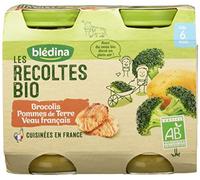 Blédina Les Récoltes Brocolis Pomme de Terre Veau Dès 6 mois, Bio, 2 x 200g