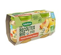 Blédina Petits pots pommes, nectarines, bananes, dès 6 mois, bio - Les 2 pots de 130g