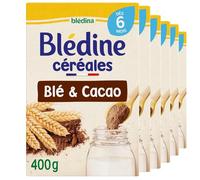 Blédina - Préparation à base de céréales instantanées, cacao, 400g (Lot de 6)