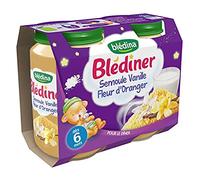 Blédina Semoule vanille et fleur d'oranger, dès 6 mois - Les 2 pots de 200g