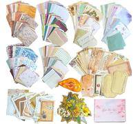 BLEDS Lot de 501 fournitures de scrapbooking, 460 feuilles de papier décoratif fin avec 40 autocollants en forme de fleur, 1 rouleau adhésif pour journal, carte ATC, planificateur, journal indésirable