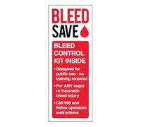 Bleedsave Bleed Control Kit Inside - Portrait 75 x 200 mm - Panneau de sécurité autocollant en vinyle