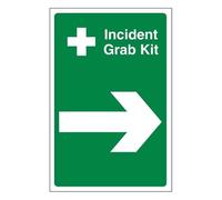 Bleedsave Incident Grab Kit Arrow Right Panneau de sécurité en plastique rigide 200 x 300 mm 2 mm