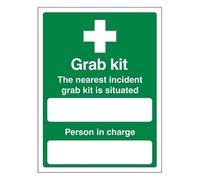 Bleedsave The Nearest Incident Grab Kit Is Situated - Portrait - 200 x 300 mm - Panneau de sécurité autocollant en vinyle