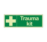 Bleedsave Trauma Kit - Paysage 300 x 100 mm - Panneau de sécurité autocollant en vinyle phosphorescent