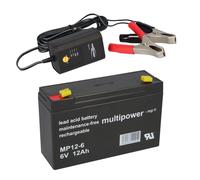 Blei Akku Batterie Compatible 3-FM-10 20HR 6V 12Ah 13Ah Gel + Chargeur