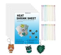 Bleidruck Kit de 50 feuilles de plastique rétractable comprenant 30 feuilles de plastique rétractables de 20,3 x 14,5 cm avec 20 chaînes à billes pour loisirs créatifs