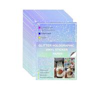 Bleidruck Lot de 20 feuilles de papier autocollant holographique en vinyle de qualité supérieure - 20 x 29 cm - Imprimable - Séchage rapide - Pour imprimante à jet d'encre et laser