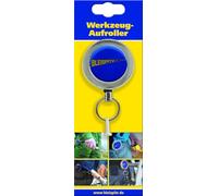 Bleispitz 0716 Enrouleur automatique en métal pour porte-craie, petits outils ou couteaux, jusqu'à 200 g, avec pièce en T, câble en acier de 120 cm recouvert de plastique