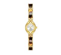 BLEKWETAAT Lot de 2 Montres à Quartz étanches, Bracelet écaille de Tortue ambré, Style rétro, Petit Cadran Rond, idéal comme Cadeau for Femme(Gold-White)
