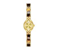 BLEKWETAAT Lot de 2 Montres à Quartz étanches, Bracelet écaille de Tortue ambré, Style rétro, Petit Cadran Rond, idéal comme Cadeau for Femme(Gold)