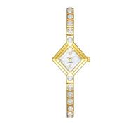 BLEKWETAAT Montre à Quartz exquise, Bracelet de Luxe léger, Couleur Diamant, Cadran carré décontracté, est Un Cadeau à la Mode for Les Femmes(Gold White White Flour)