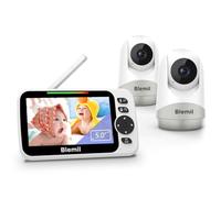 Blemil Moniteur Bébé Vidéo 5'', Double Affichage, 2 Caméras, sans WiFi