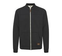 BLEND BHArco Homme Veste en Sweat College Veste Cardigan avec col Montant Court Fermeture éclair Poche Kangourou Mélange de Coton Regular Fit, Taille:2XL, Couleur:Black (70155)