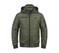 BLEND BHBoris Homme Veste d'hiver Veste matelassée Veste doublée avec Capuche Amovible Poches zippées Regular Fit, Taille:L, Couleur:Peat Green (77200)