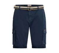 BLEND BHBrian Homme Shorts Bermuda Pantalon Court avec Ceinture Poches Cargo Poches Italiennes Mélange de Coton Regular Fit, Taille:M, Couleur:Navy (70230)
