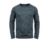 BLEND BHDan Pull en Maille Fine Pull à col Rond Mélange de Coton Patch de Label Regular Fit, Taille:2XL, Couleur:Navy (70230)